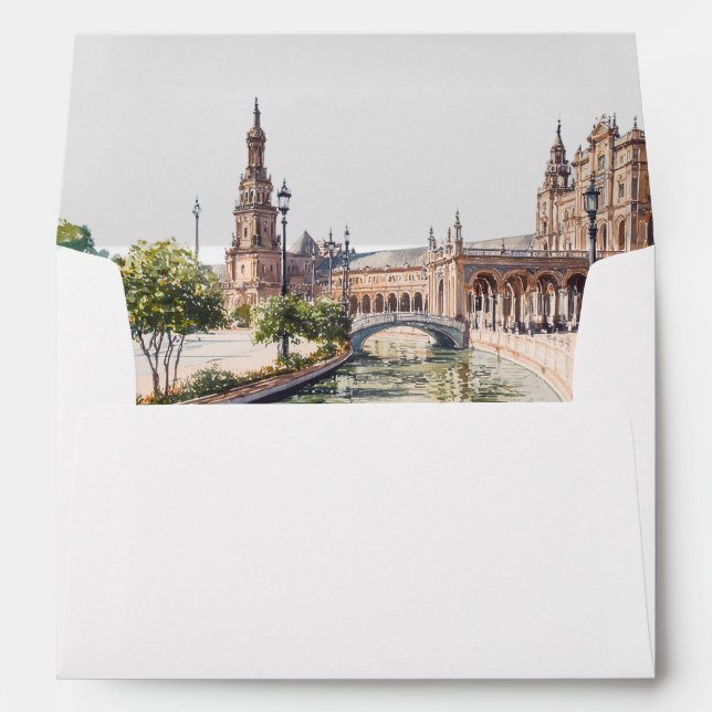 Seville Spain Wedding Return Address Envelope (Back (Bottom))