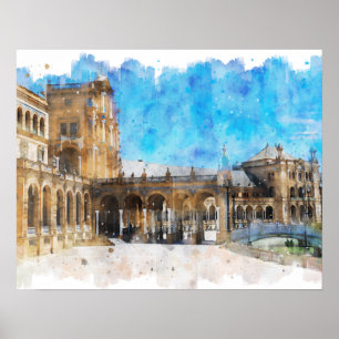 Seville -The Real Spain Postcard Jigsaw Puzzle Pos Poster