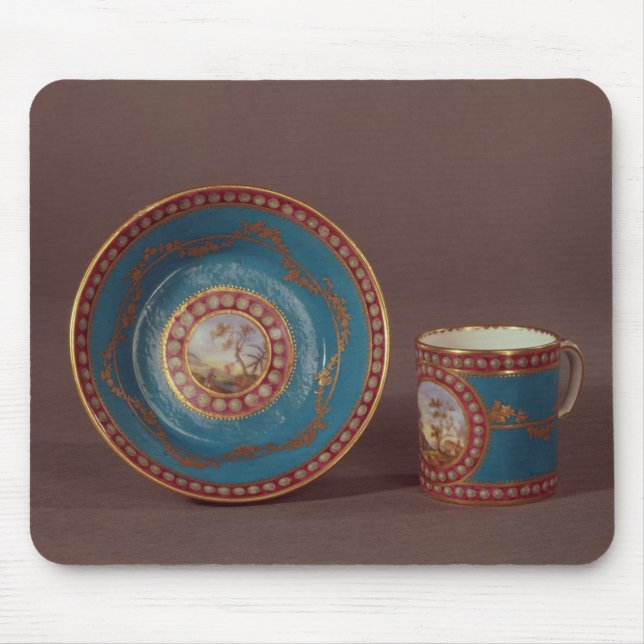 Sevres bleu celeste coffee cup and saucer, c.1780 mouse mat (Front)