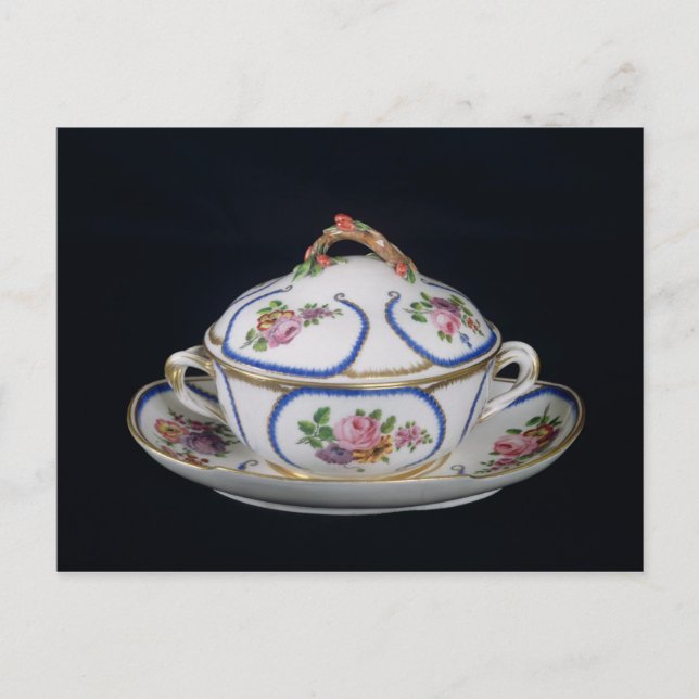 Sevres bowl and plate, 1764 postcard (Front)