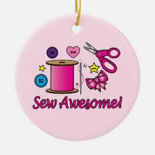 Sew Awesome Ceramic Tree Decoration