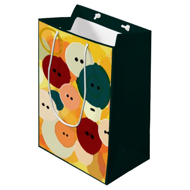 Sew Buttons Medium Gift Bag (Front Angled)