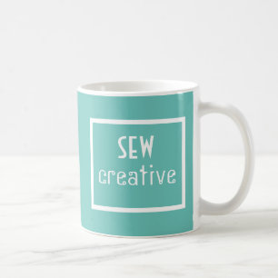 Sew Creative Sewing Words Mint Coffee Mug