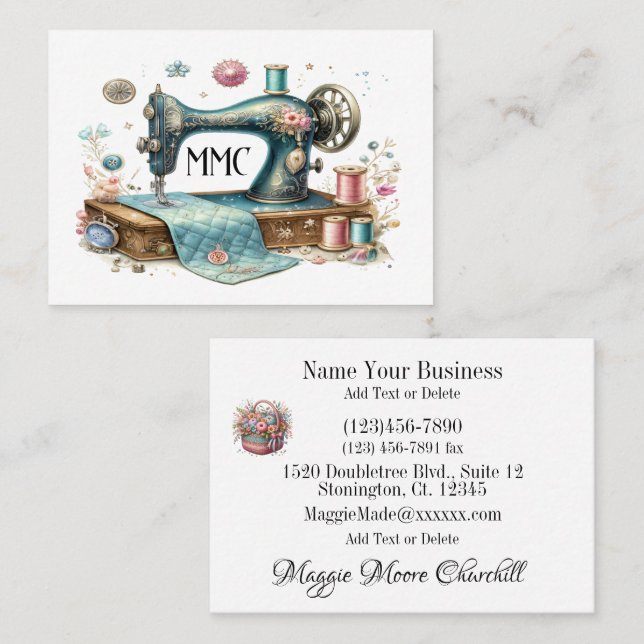 Sew, Crochet, Quilt Business Card (Front/Back)