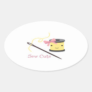 Sew Cute Oval Sticker