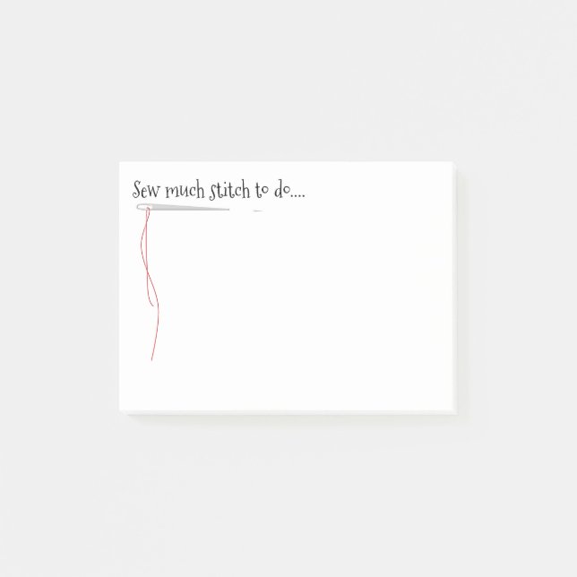 Sew Funny Design With Needle Post-it Notes (Front)