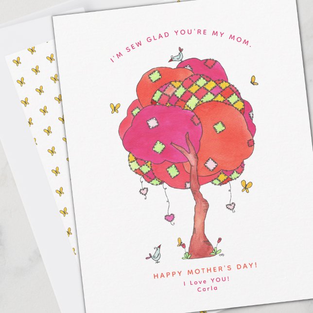 Sew Glad You're My Mom Mother's Day Holiday Card (Creator Uploaded)
