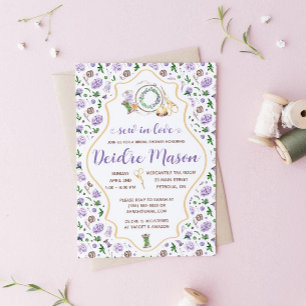 Sew In Love! Embroidery, Floral Bridal Shower Invitation