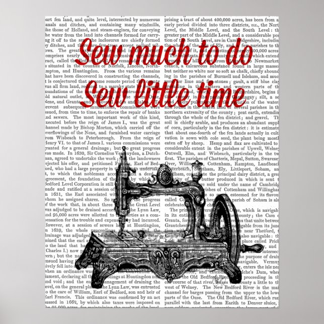 Sew Little Time Illustration Poster (Front)