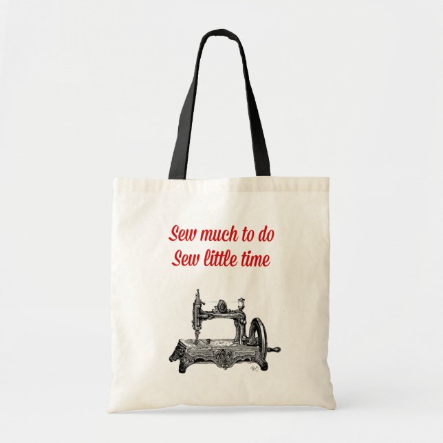 Sew Little Time Illustration Tote Bag (Front)