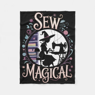 Sew Magical Funny Halloween Sewing  Fleece Blanket