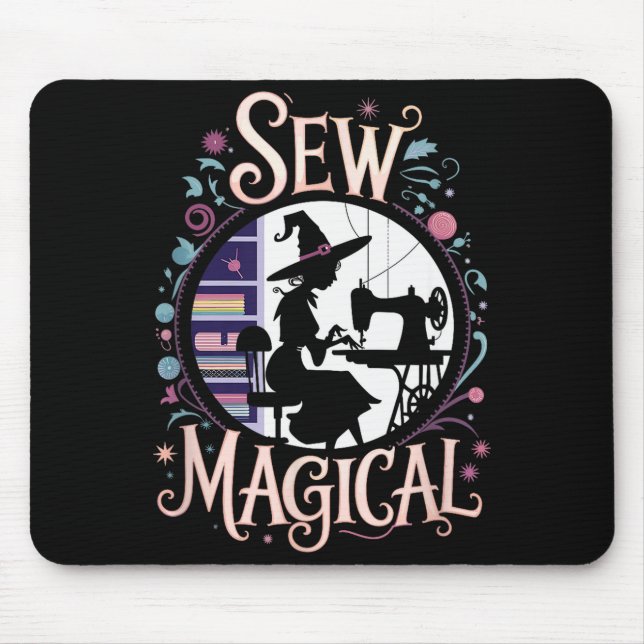 Sew Magical Funny Halloween Sewing  Mouse Mat (Front)