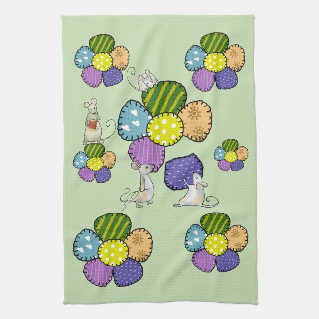 sew mice tea towel (Vertical)
