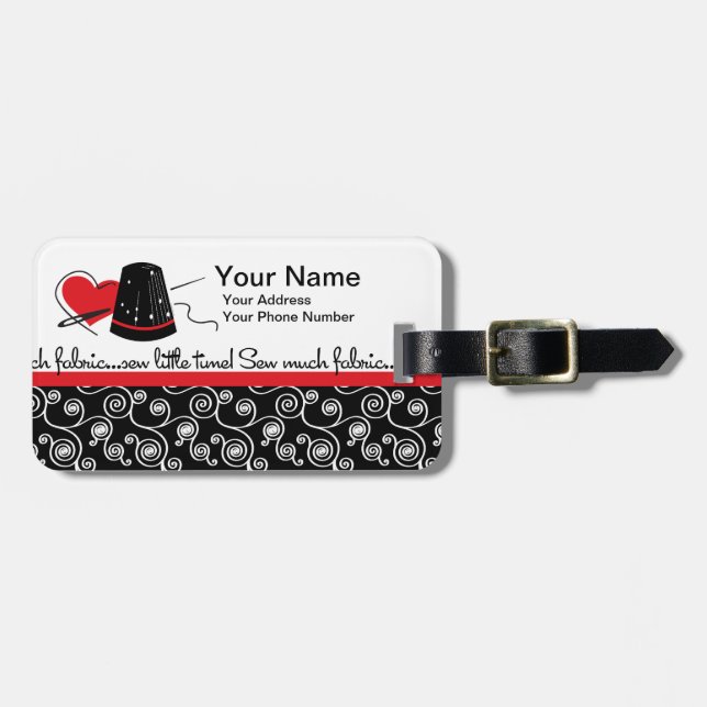 Sew Much Fabric Luggage Tag (Front Horizontal)