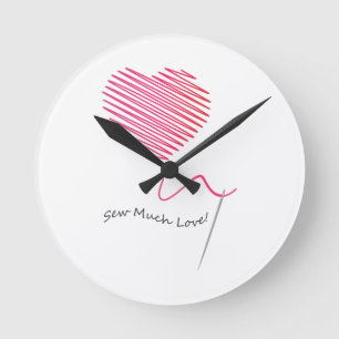 Sew Much Love Round Clock