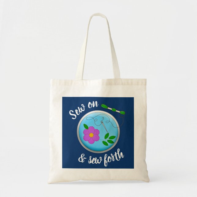 Sew on and Sew Forth Embroidery Picture Tote Bag (Front)