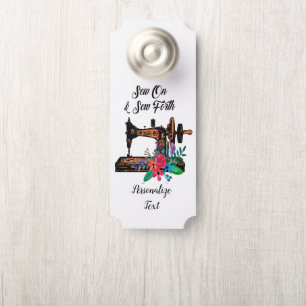 Sew On & Sew Forth Quote Seamstress Tailor Room Door Hanger