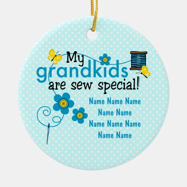 Sew Special Grandkids Personalised Ornament (Front)