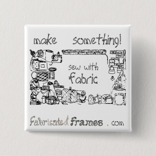 Sew With Fabric Brooch Pin Button (Front)