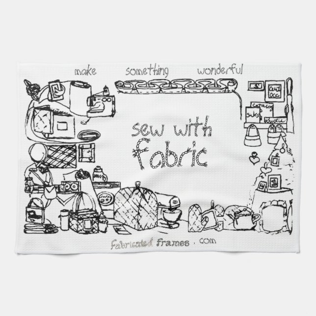 Sew With Fabric Thread Kitchen Towel (Horizontal)