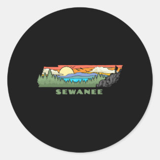 Sewanee Tennessee Nature Outdoor Hiking Retro Classic Round Sticker