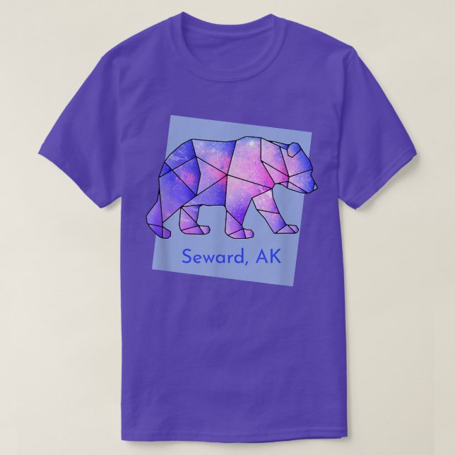 Seward AK Galaxy Bear Abstract Geometrical Animal  T-Shirt (Design Front)