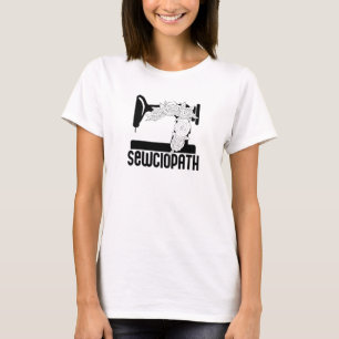 Sewciopath Floral Sewing Machine Flowers Meme T-Shirt
