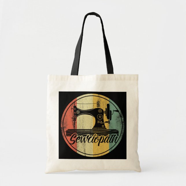 Sewciopath Sewing Love Seamstress Embroider Tote Bag (Front)