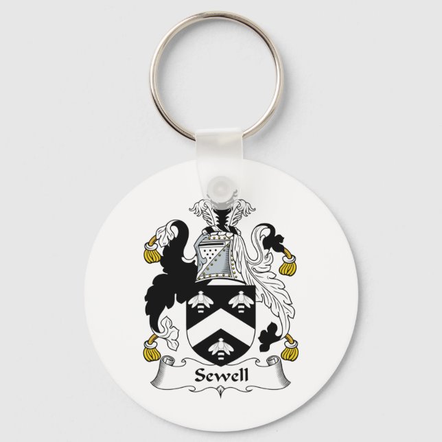 Sewell Family Crest Key Ring (Front)
