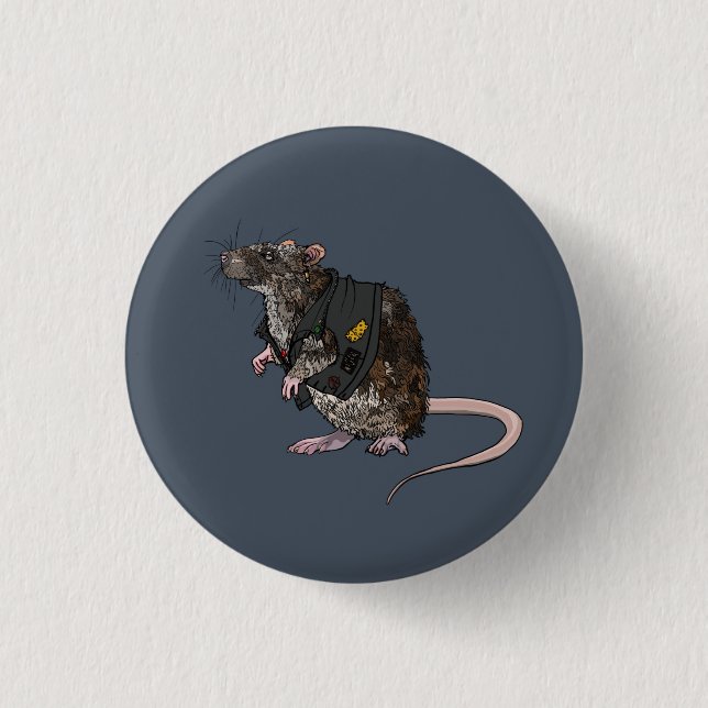 Sewer Punk Rat 3 Cm Round Badge (Front)