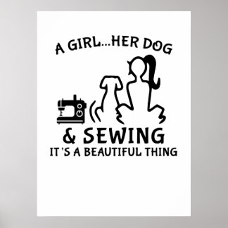 Sewing | A Girl Her Dog & Sewing Poster