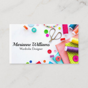 Sewing Accessories   Fabrics Business Card