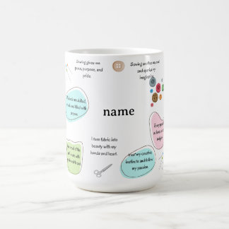 Sewing Affirmations for Crafters | Sewing Quotes Coffee Mug