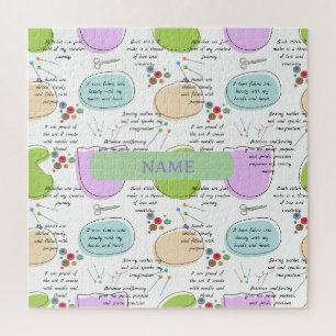 Sewing Affirmations for Crafters/ Sewing Quotes Jigsaw Puzzle