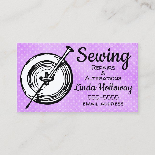 Sewing Alterations and Repairs Business Card (Front)