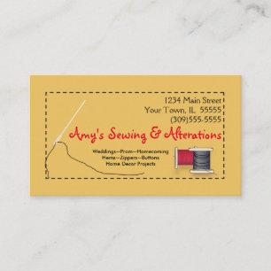 Sewing Alterations Business Cards