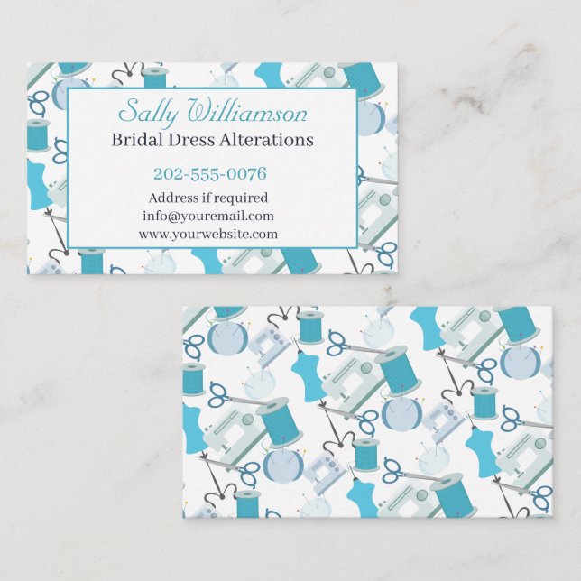 Sewing Alterations Dressmaking Business Card (Front/Back)