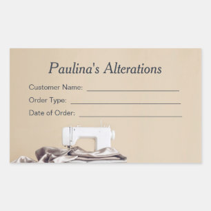 Sewing Alterations Seamstress Customer Order Label