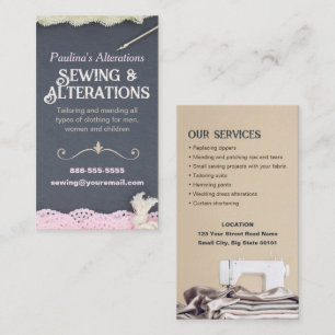 Sewing Alterations Services Seamstress Business Card