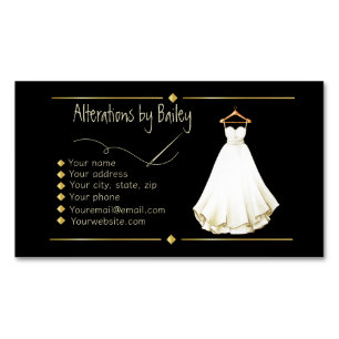 Sewing Alterations Tailor Magnetic Business Card 