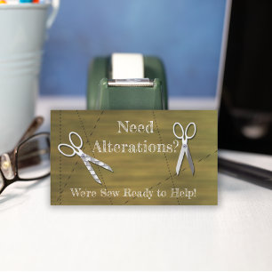 Sewing Alterations with Scissors Business Card