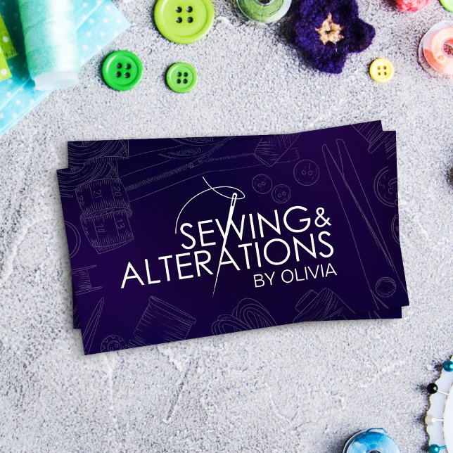 Sewing and Alterations - Line Art Business Card (Creator Uploaded)