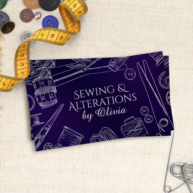 Sewing and Alterations - Line Art Business Card (Creator Uploaded)