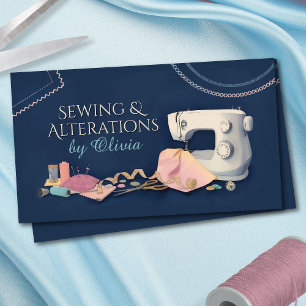 Sewing and Alterations Services - Watercolor Art Business Card