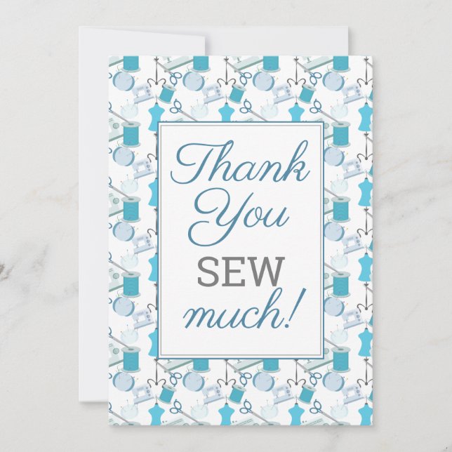 Sewing and Quilting Funny Thank You Card (Front)