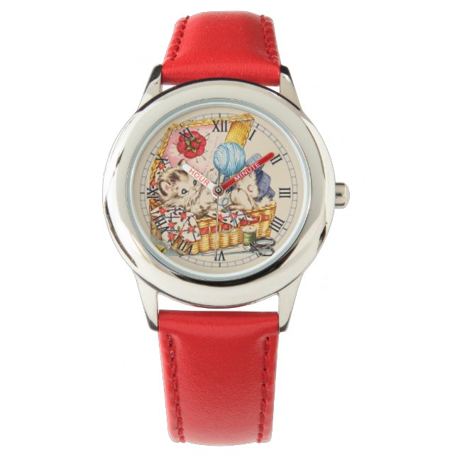 "Sewing basket Kitty" Watch (Front)