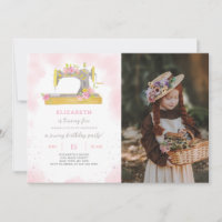Sewing Birthday Invitation With Photo