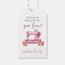 Sewing Birthday Party Favour Tag