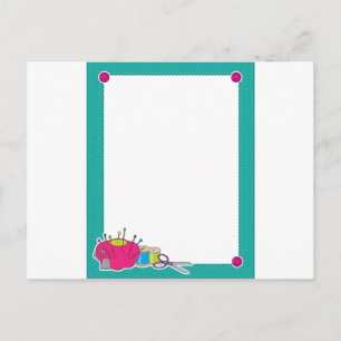 Sewing Border Postcard
