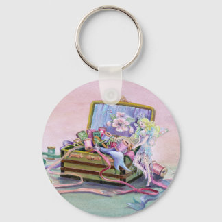 SEWING BOX FAERIE by SHARON SHARPE Key Ring